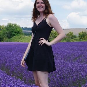 Forever 21 Black Spaghetti Strap TieUp Mini Dress